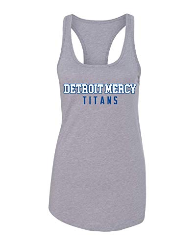 Detroit Mercy Titans Text Two Color Tank Top - Heather Grey