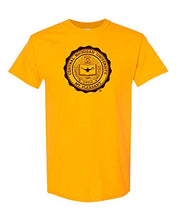 Load image into Gallery viewer, Central Michigan Circle Emblem T-Shirt | CMU Chippewas Pride Mens/Womens T-Shirt - Gold
