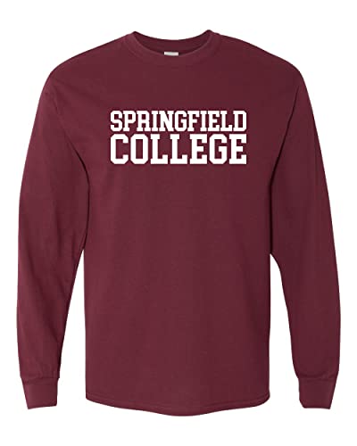 Springfield College Block Letters Long Sleeve Shirt - Maroon