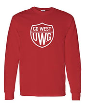 Load image into Gallery viewer, University of West Georgia Go West Long Sleeve Shirt - Red
