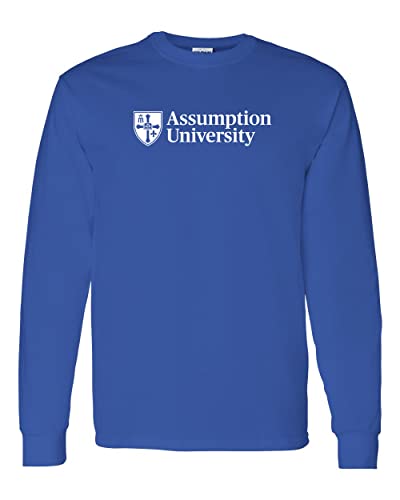 Assumption University Block Letters Long Sleeve Shirt - Royal