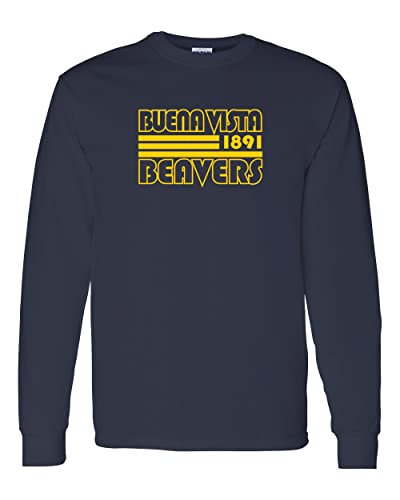 Retro Buena Vista University Long Sleeve T-Shirt - Navy