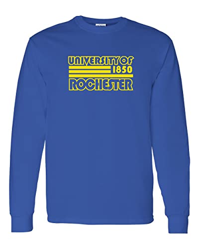 Retro University of Rochester Long Sleeve T-Shirt - Royal