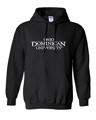 Ohio Dominican Text Only Logo One Color Hooded Sweatshirt - Black