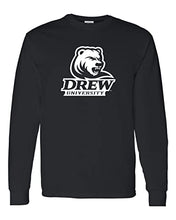 Load image into Gallery viewer, Drew University Stacked Logo Long Sleeve Shirt - Black
