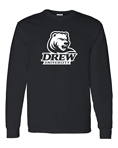 Drew University Stacked Logo Long Sleeve Shirt - Black