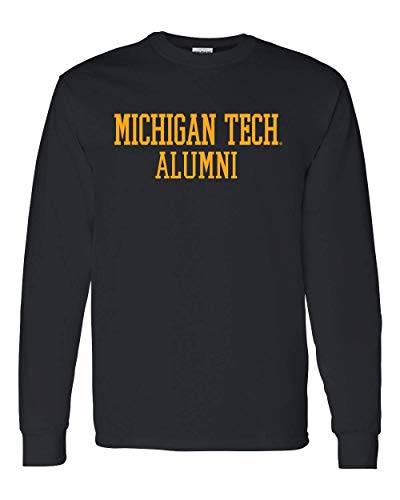 Michigan Tech Alumni Text One Color Long Sleeve - Black