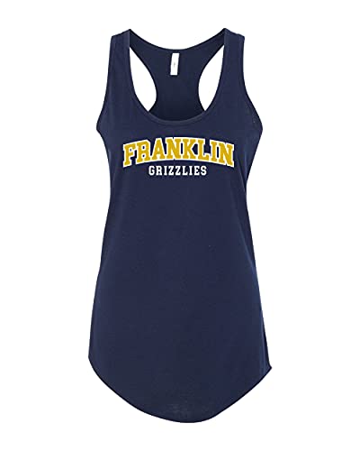 Franklin Grizzlies Block Two Color Ladies Tank Top - Midnight Navy