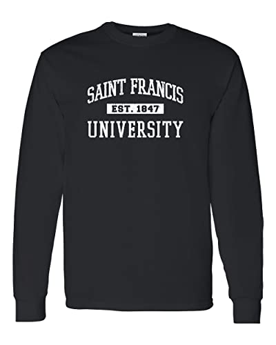 Vintage Saint Francis Est 1847 Long Sleeve T-Shirt - Black