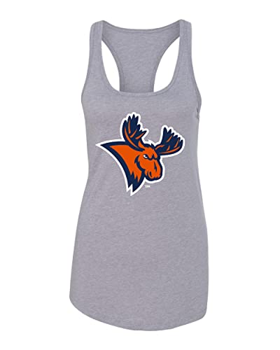 Utica University Moose Head Ladies Tank Top - Heather Grey