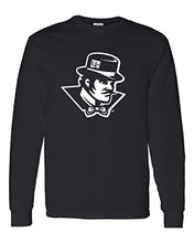 Load image into Gallery viewer, Evansville White Ace Mascot Long Sleeve T-Shirt - Black
