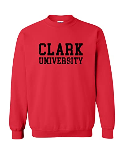 Clark University Block Letters Crewneck Sweatshirt - Red