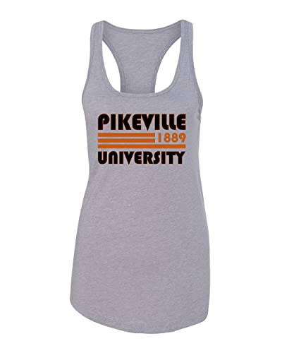 Retro University of Pikeville Ladies Tank Top - Heather Grey