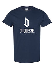 Load image into Gallery viewer, Duquesne University Stacked T-Shirt - Navy
