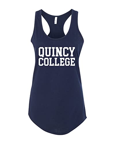 Quincy College Block Letters Ladies Tank Top - Midnight Navy