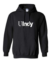 Load image into Gallery viewer, University of Indianapolis UIndy White Text Hooded Sweatshirt - Black
