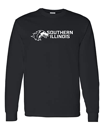Southern Illinois Horizontal One Color Long Sleeve Shirt - Black