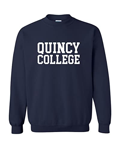Quincy College Block Letters Crewneck Sweatshirt - Navy