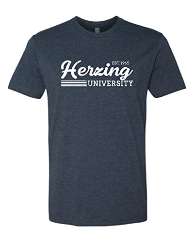 Vintage Herzing University Soft Exclusive T-Shirt - Midnight Navy