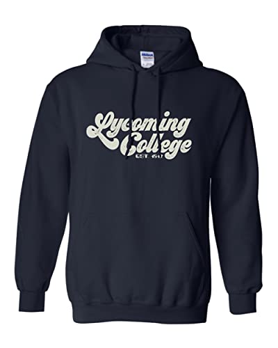 Vintage Lycoming College Hooded Sweatshirt - Navy