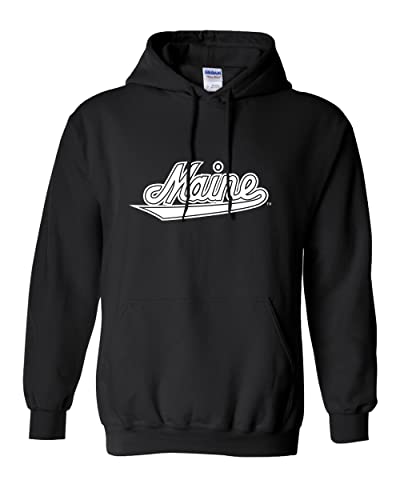 University of Maine Vintage Script Hooded Sweatshirt - Black