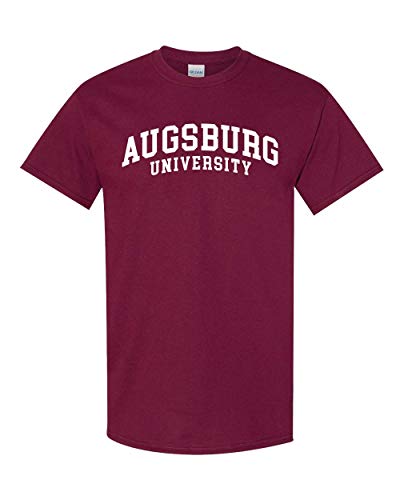 Augsburg University White Text T-Shirt - Maroon