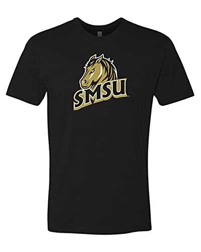 Southwest Minnesota SMSU Logo Full Color Exclusive Soft Shirt - Black