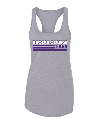 Lincoln College Retro Ladies Tank Top - Heather Grey