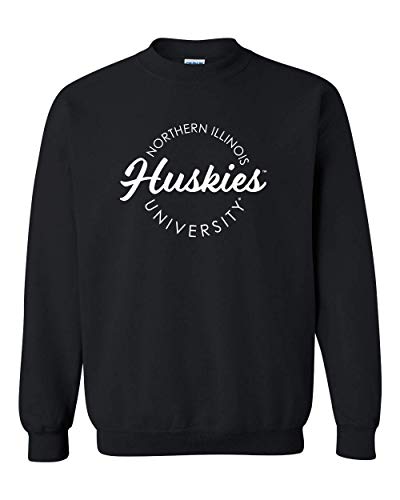 Northern Illinois University Circular 1 Color Crewneck Sweatshirt - Black