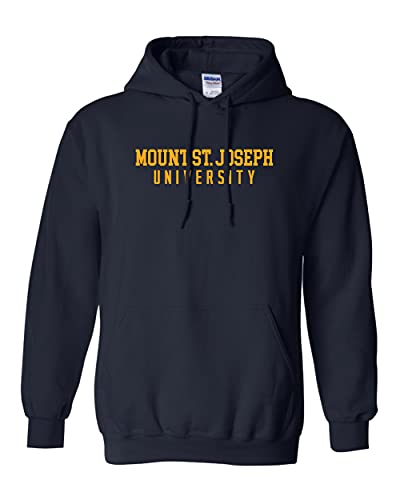 Mount St Joseph Flashes Text One Color Hooded Sweatshirt - Navy