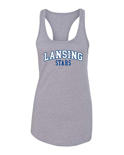 Lansing Stars Arched Two Color Tank Top - Heather Grey