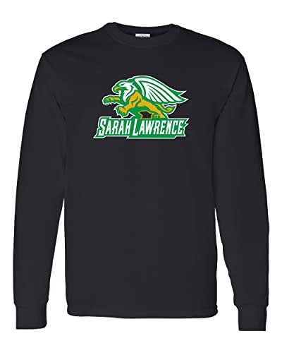 Sarah Lawrence College Mascot Logo Long Sleeve Shirt - Black