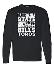 Load image into Gallery viewer, Cal State Dominguez Hills Block Long Sleeve T-Shirt - Black
