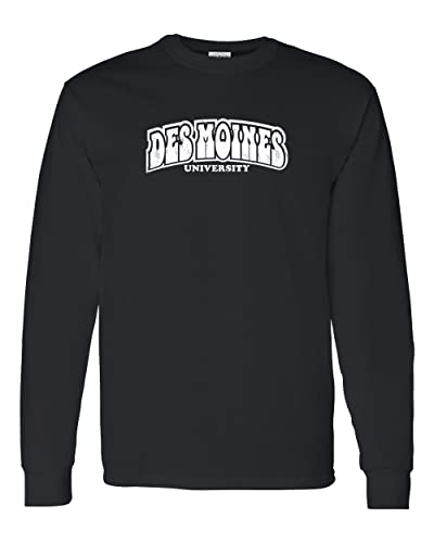 Des Moines University Block Long Sleeve T-Shirt - Black