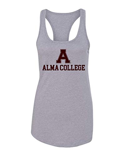A Alma College Stacked One Color Tank Top - Heather Grey