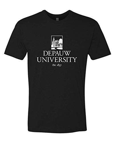 DePauw Full Logo White Ink Exclusive Soft Shirt - Black