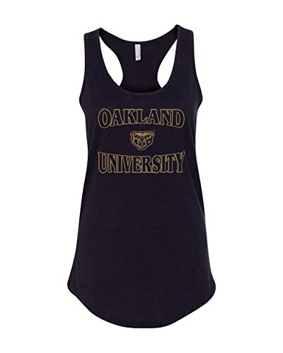 Oakland University One Color White Tank Top - Black