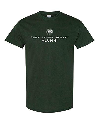 Eastern Michigan University Alumni T-Shirt | EMU Eagles Alum Logo Apparel Mens/Womens T-Shirt - Forest Green