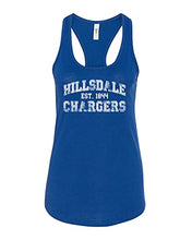 Load image into Gallery viewer, Hillsdale College Vintage Est 1844 Ladies Racer Tank - Royal
