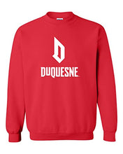 Load image into Gallery viewer, Duquesne University Stacked Crewneck Sweatshirt - Red
