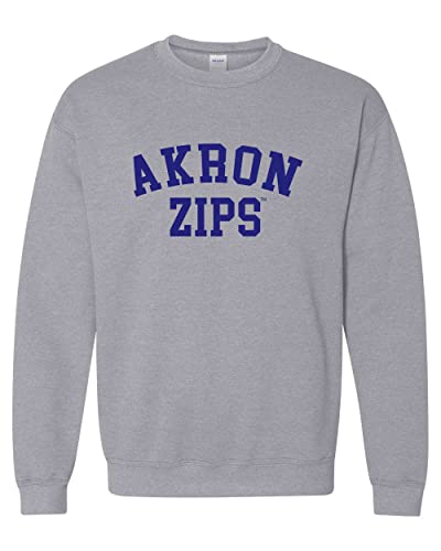 University of Akron Zips Crewneck Sweatshirt - Sport Grey