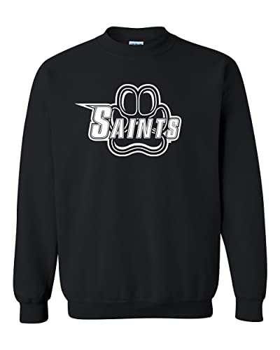 Siena College 1 Color Paw Crewneck Sweatshirt - Black