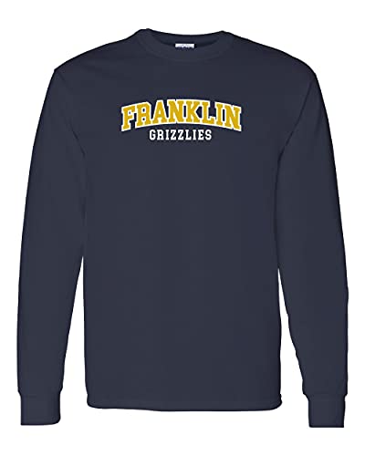 Franklin Grizzlies Block Two Color Long Sleeve Shirt - Navy