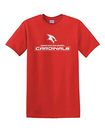 Saginaw Valley Cardinals One Color T-Shirt | SVSU Logo Apparel Mens/Womens T-Shirt - Red