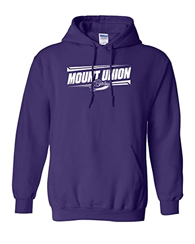 Mount Union Raiders Slant One Color Hooded Sweatshirt - Purple