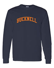 Load image into Gallery viewer, Bucknell University Orange Bucknell Long Sleeve T-Shirt - Navy
