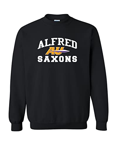 Alfred University AU Saxons Logo Crewneck Sweatshirt - Black