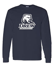 Load image into Gallery viewer, Drew University Stacked Logo Long Sleeve Shirt - Navy
