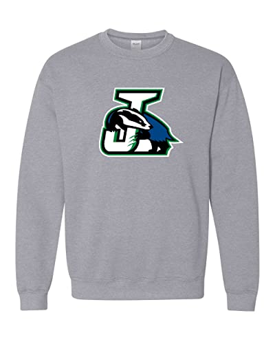 Northern Vermont University Johnson Badgers Crewneck Sweatshirt - Sport Grey