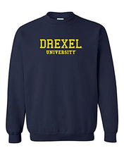 Load image into Gallery viewer, Drexel University Gold Text Crewneck Sweatshirt - Navy
